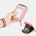 Women Genuine Leather RFID Anti-theft Organ Shape Multi-slot Card Case Card Holder Wallet