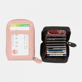 Women Genuine Leather RFID Anti-theft Organ Shape Multi-slot Card Case Card Holder Wallet