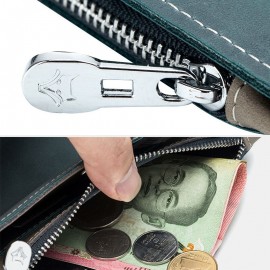 Women Genuine Leather Travel Anti-theft Thin Passport Bag Wallet