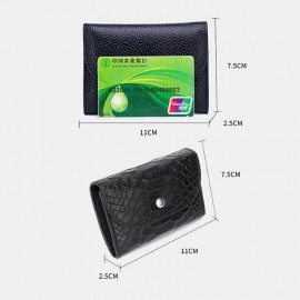 Women Genuine Leather Multifunction Lychee Pattern Coin Bag Small Wallet