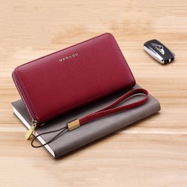 JOSEKO Women Genuine Leather RFID Antimagnetic Wallet Multiple-card Slots Large-capacity Multifunctional Zipper Clutch Bag