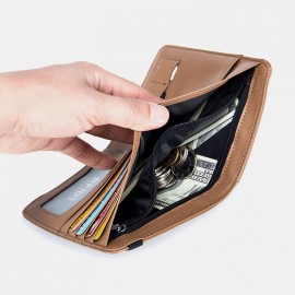 Unisex Genuine Leather RFID Multifunction Multi-card Slot Travel Passport Bag Wallet With Elastic Strap