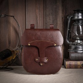 Men PU Leather Large Capacity Vintage Coin Purses Square Bag Waist Bag