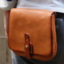 Men Genuine Leather EDC Multifunction Lighter Case 6.5 Inch Phone Bag Waist Bag Belt Sheath