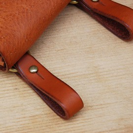 Men Genuine Leather EDC Multifunction Lighter Case 6.5 Inch Phone Bag Waist Bag Belt Sheath