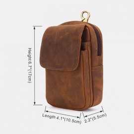 Men Genuine Leather Multi-slots Retro Multifunctional Wallet Phone Bag Waist Bag