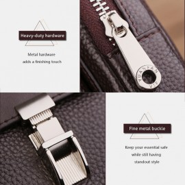 Men Retro Horizontal Soft Leather Multifunction Large Capacity 6/6.5 Inch Phone Bag Belt Bag Waist Bag