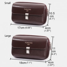 Men Retro Horizontal Soft Leather Multifunction Large Capacity 6/6.5 Inch Phone Bag Belt Bag Waist Bag