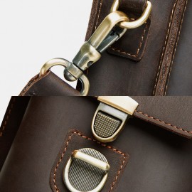 Men Genuine Leather Retro Casual Outdoor Multi-carry Phone Bag Crossbody Bag Waist Bag For 5.8 Inch Phone