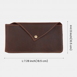 Men Horizontal Envelope-shape Belt Bag Retro Casual Sport 6.5 Inch Phone Bag Cowhide Waist Bag