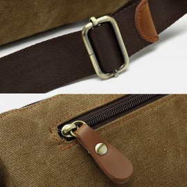 Men Canvas Waist Bag Multifunctional Hasp Pocket Outdoor Casual Chest Bag Shoulder Bag