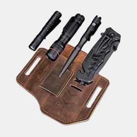 Men Genuine Leather EDC Belt Loop Waist Multitool Sheath Belt Bag