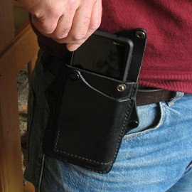 Men EDC 6.3''Inch Genuine Leather Phone Bag Case Belt Bag