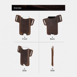 Men Genuine Leather Cow Leather EDC 6.5 Inch Phone Bag Waist Bag Sling Bag