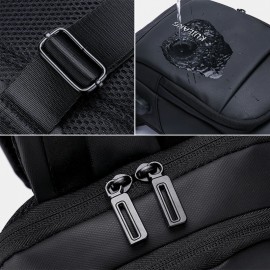 Men Oxford Large Capacity USB Charging Chest Bag Fashion Casual Wild Bus Card Pocket Design Crossbody Bag Shoulder Bag