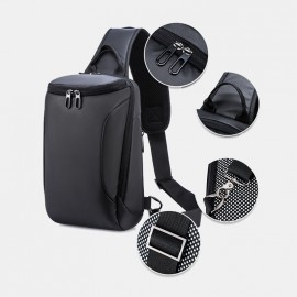 Men Oxford USB Charging Anti-Theft Chest Bag Versatile Large Capacity Waterproof Night Reflective Strip Design Crossbody Bags