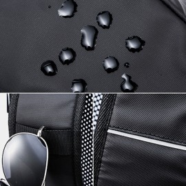 Men Oxford USB Charging Anti-Theft Chest Bag Versatile Large Capacity Waterproof Night Reflective Strip Design Crossbody Bags