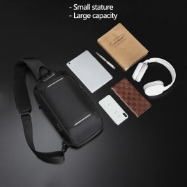 Men Oxford Password Lock Anti-theft Reflective Strip Design Waterproof Multi-pockets Crossbody Sling Bag Chest Bag