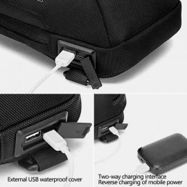 Men Oxford Password Lock Anti-theft Reflective Strip Design Waterproof Multi-pockets Crossbody Sling Bag Chest Bag