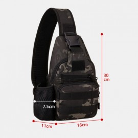 Men's Polyester Camouflage USB Charging Chest Bag Kettle Cover Cycling Sports Chest Bag Single Shoulder Leisure Bag