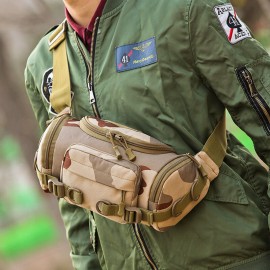Men Canvas Camouflage Outdoor Tactical Sport Riding Waist Bag Shoulder Bag Chest Bag
