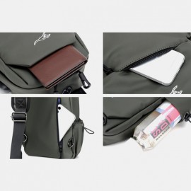 Men Waterproof Wear-resisting USB Charging Chest Bag Multi-pocket Anti-theft Crossbody Shoulder Bag