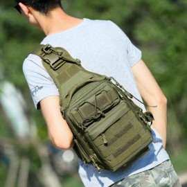 Men Nylon Camouflage Multifunction Large Capacity Outdoor Fishing Crossbody Bags Chest Bag Tactical Bag