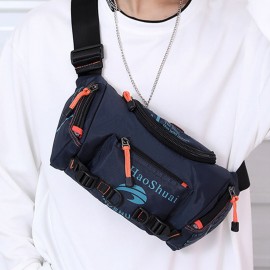 Men Waterproof Outdoor Headphone Plug Crossbody Bag Chest Bag Sling Bag