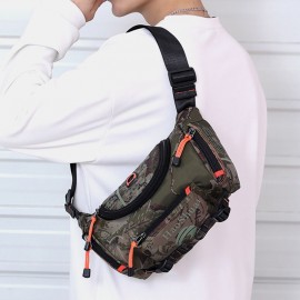 Men Waterproof Outdoor Headphone Plug Crossbody Bag Chest Bag Sling Bag