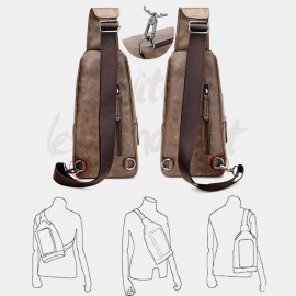 3PCS Men Chest Bag Wallet Belt Set Casual Multifunction Wear- Resistant Chest Bag Crossbody Shoulder Bag Gift Set