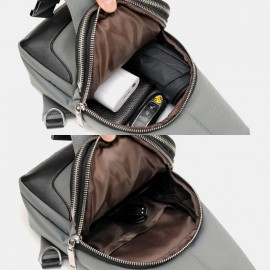 Men Oxford USB Charging Waterproof Casual Outdoor Crossbody Bag Chest Bag Sling Bag