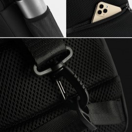 Men Oxford Anti-theft Code Lock Design Waterproof Chest Bag Large Capacity USB Charging Multifunction Crossbody Bag Shoulder Bag