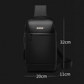 Men Oxford Anti-theft Code Lock Design Waterproof Chest Bag Large Capacity USB Charging Multifunction Crossbody Bag Shoulder Bag