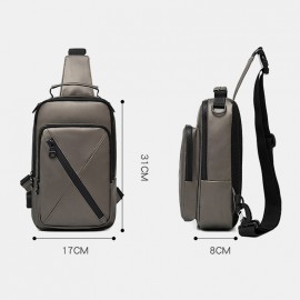 Men Polyester Multi-carry  Medium Capacity With USB Charging Chest Bag Shoulder Bag