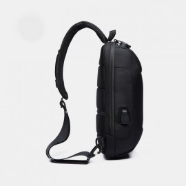 Men Anti-theft USB Charging Multi-Layers Waterproof Crossbody Bag Chest Bag Sling Bag