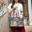 Women Canvas Ethnic Style Embroidered Floral Large Capacity Handbag Shoulder Bag Tote