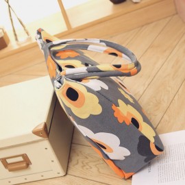 Women Large Capacity Waterproof Flower Stripe Handbag Tote