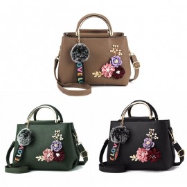Womens Purses and Handbag Shoulder Bags Ladies Designer Top Handle Satchel Tote Bag with Ribbons and Flower Decoration