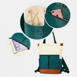 Women Multifunction Patchwork School Bag Waterproof Travel Backpack