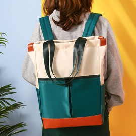 Women Multifunction Patchwork School Bag Waterproof Travel Backpack