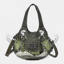 Women Gradient Soft Faux Leather Shoulder Bag Crossbody Bag Handbag