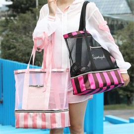 Fashion Women Shoulder Bag Mesh Travel Beach Handbag Tote Summer Carrying