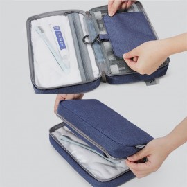 Unisex PU Leather Foldable Dry-Wet Separation Travel Storage Wash Bag Portable Waterproof Cosmetic Bag Makeup Bag