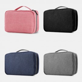 Unisex PU Leather Foldable Dry-Wet Separation Travel Storage Wash Bag Portable Waterproof Cosmetic Bag Makeup Bag