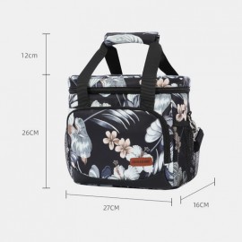 Women Multifunction Waterproof Print Lunch Box bag Insulated Bag Crossbody Bag