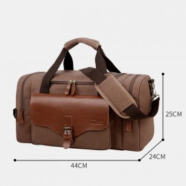 Men Retro Multifunction Wear Resistant Canvas Fitness Bag Business Casual Large Capacity Travel Bag Crossbody Shoulder Bag