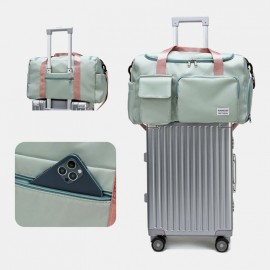Unisex Nylon Large Capacity Lightweight Sports Gym Bag Travel Bag Crossbody Bag Shoulder Bag With Wet Pocket & Shoes Compartment