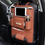 Faux Leather Car Seat Storage Bag 5 Colors Travel Solid Hang Bag